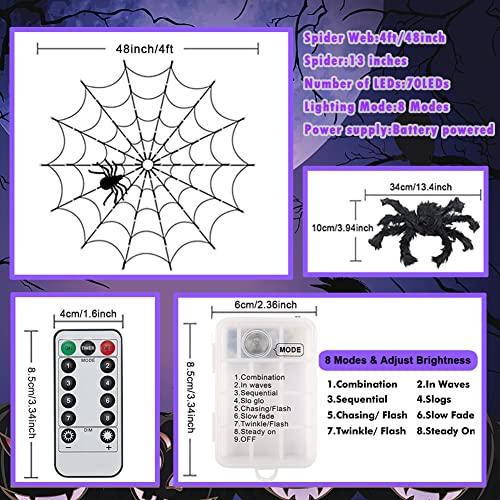 Halloween Decorations Spider Web Lights (Purple)