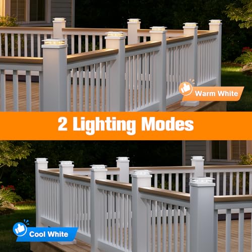4x4 Post Solar Lights with 2 Modes (White)