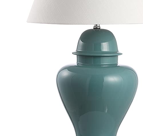 Sagwa 33" Modern Ceramic Ginger Jar Living Room Lamp (Teal)