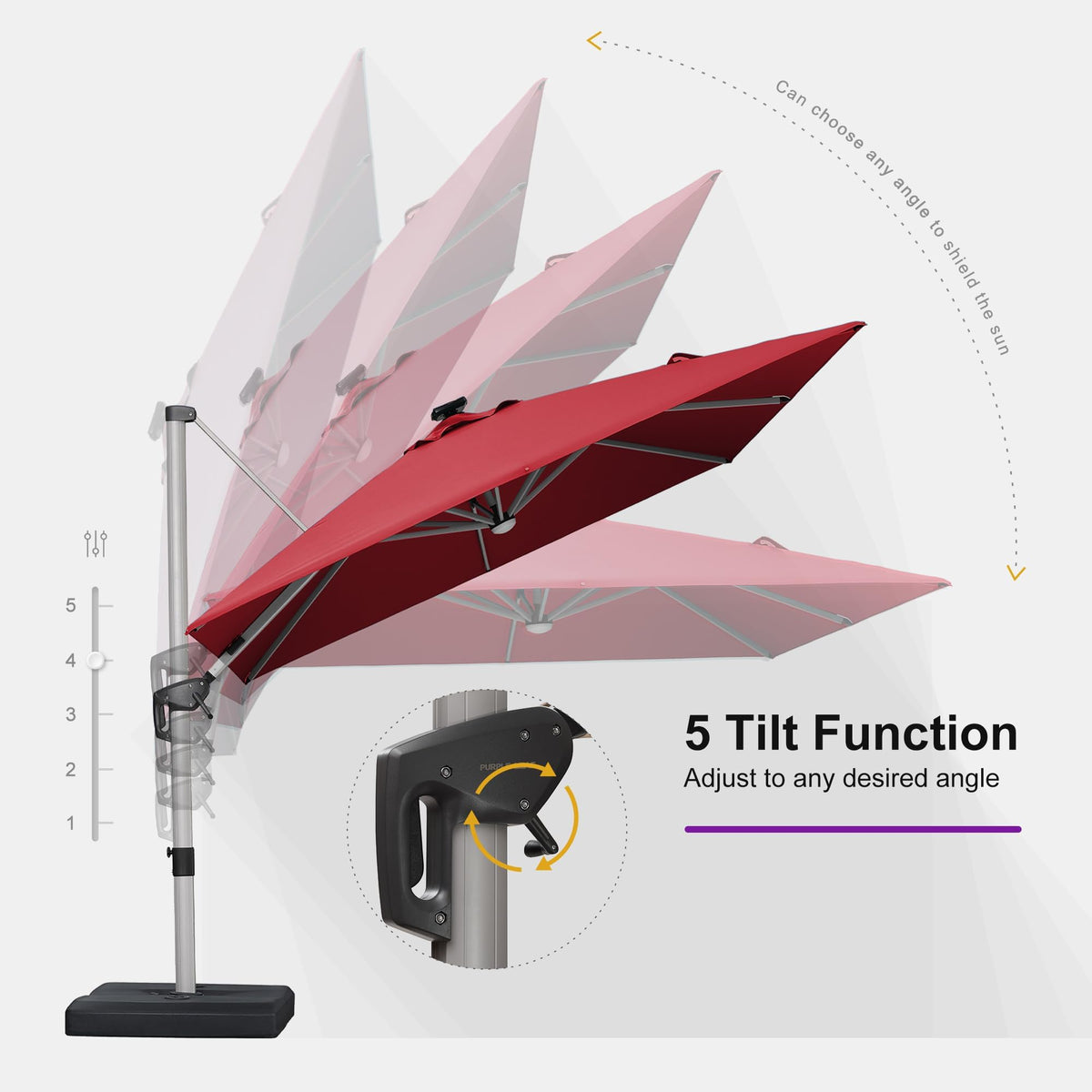 Patio Umbrella with Base Included 10' X 10' Solar Light (Terra / 10' X 10')