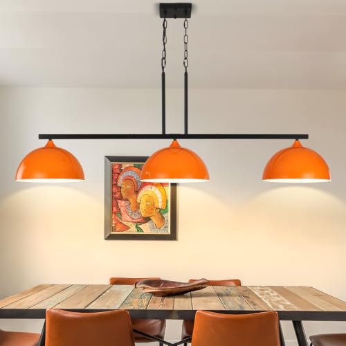 3 Light Orange Island Lights for Kitchen (3 Light / Orange)