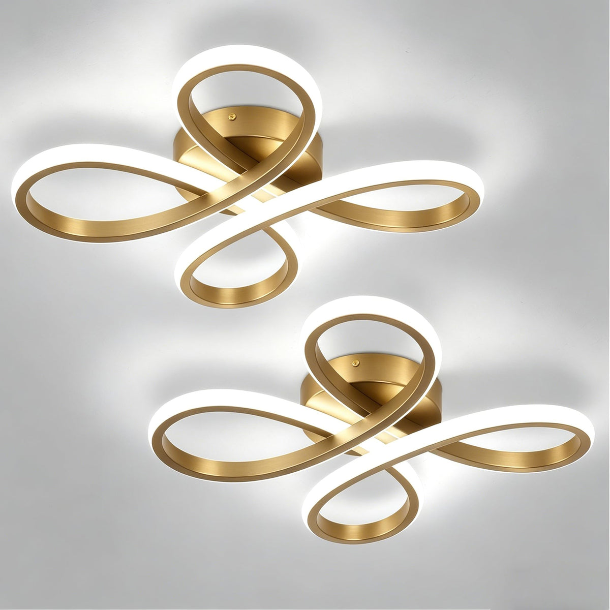 Modern LED Ceiling Light (Gold / 2 Pack)