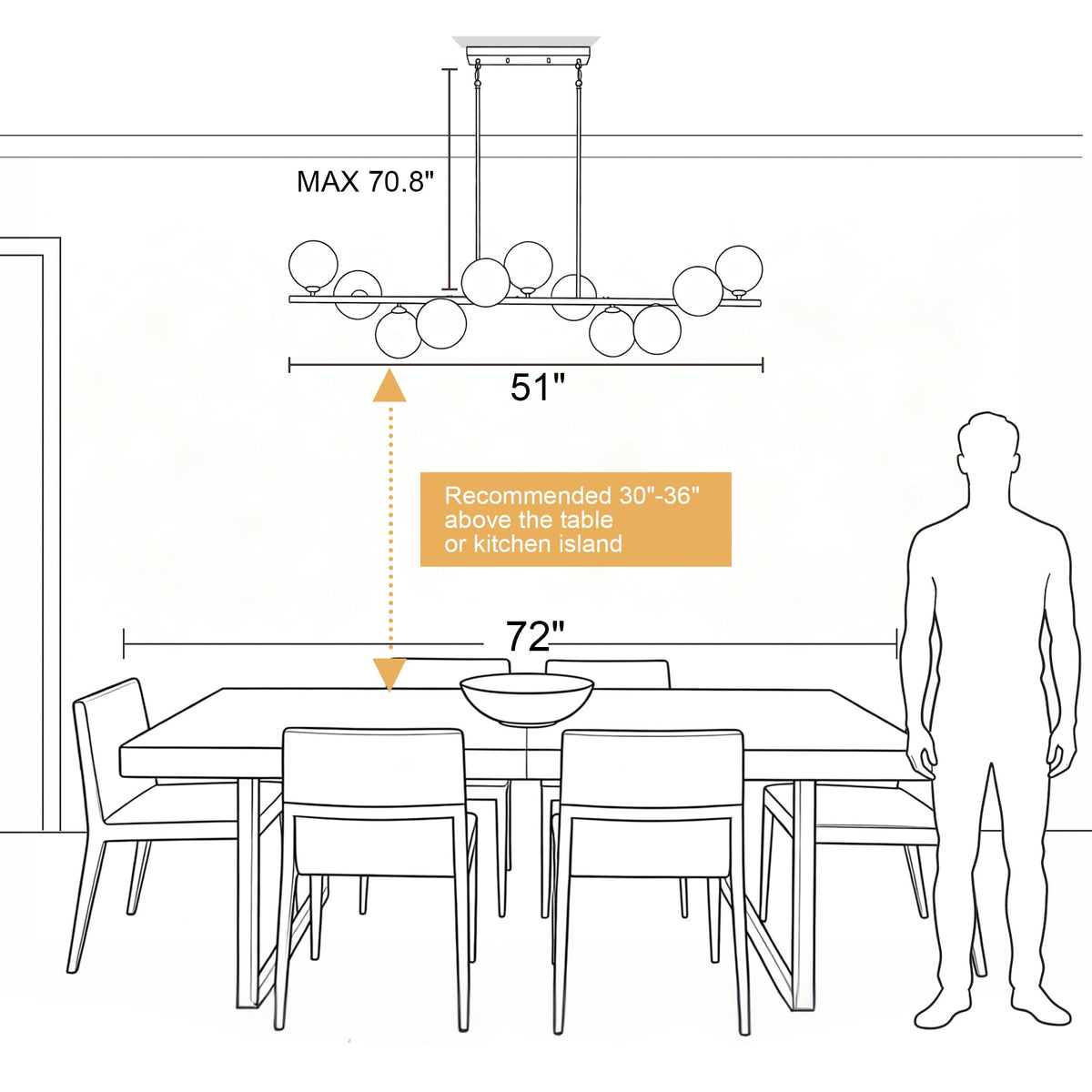 Linear Chandeliers for Dining Room Sputnik Modern Linear Globe Chandelier (Gray / 11 Light)