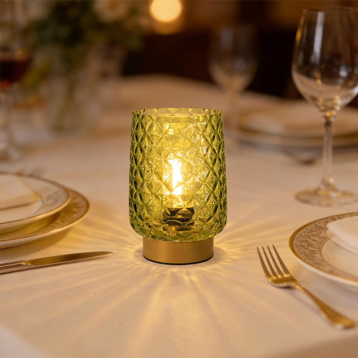 Battery Operated Table Lamp (Green)