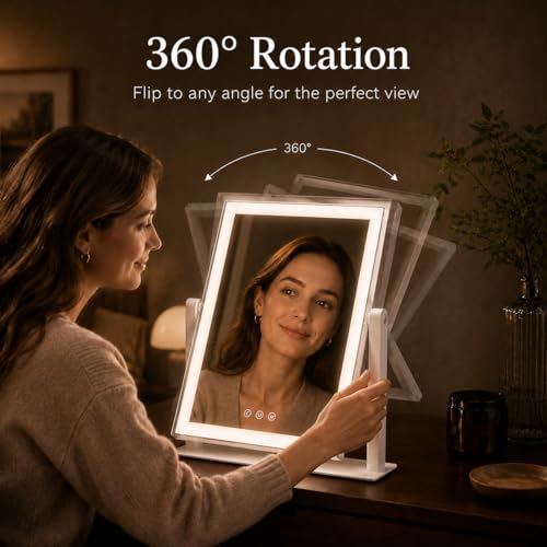 17.3 x 13 in Lighted Makeup Mirror (17.3"L x 13"W)