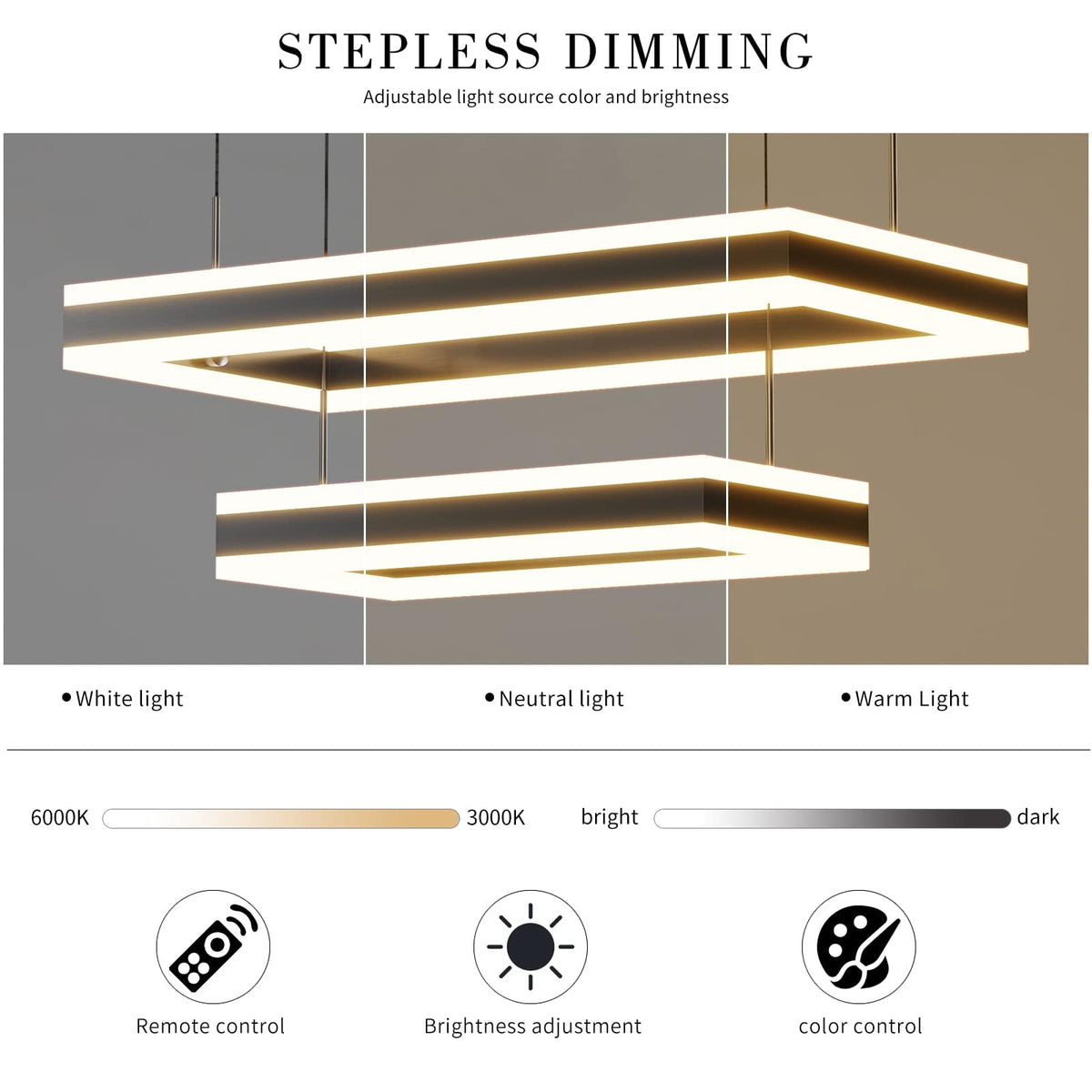 Modern LED Chandelier (15.7*23.6*0IN / C-Rectangular)