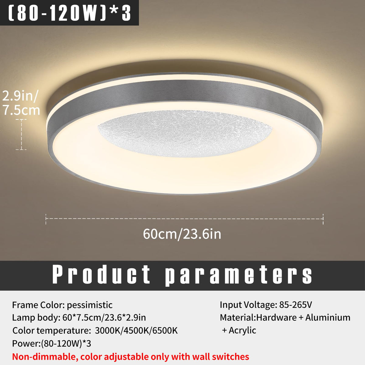 LED Flush Ceiling Light (23.6IN)
