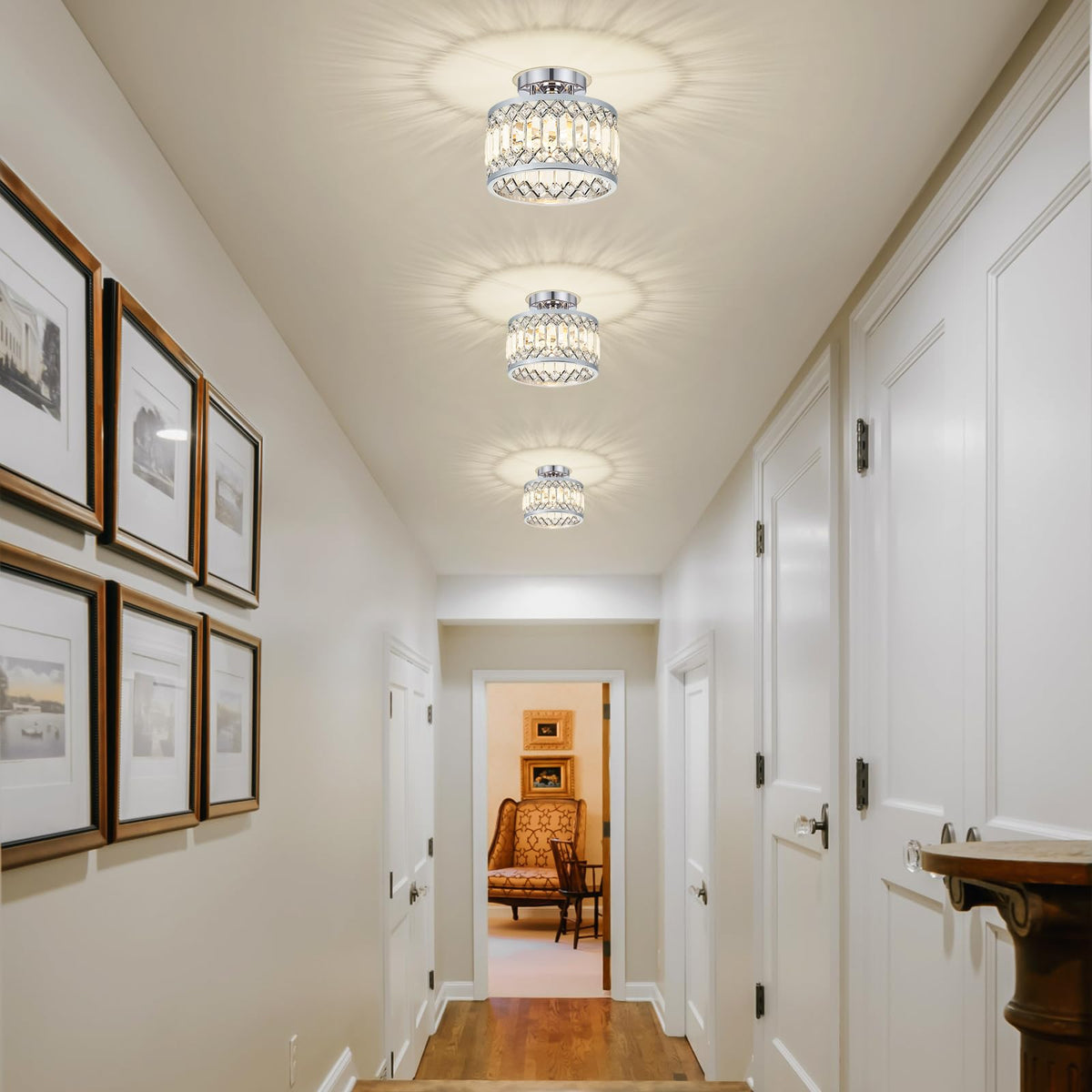 Crystal Chrome Ceiling Light (Chrome / 9 Inch)