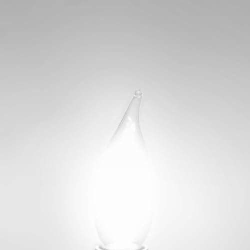 90+ CRI LED Candelabra Bulb Flame Tip 40W Equivalent Dimmable E12 Filament Candle Bulbs 4W