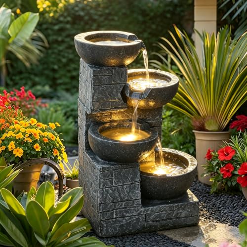 4 Tier Outdoor Indoor Water Feature Fountain