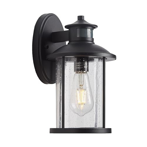 100W Max Black 3 Modes Motion Sensor Security Outdoor Wall Light (Black / 1 Pack H11.5" Motion)