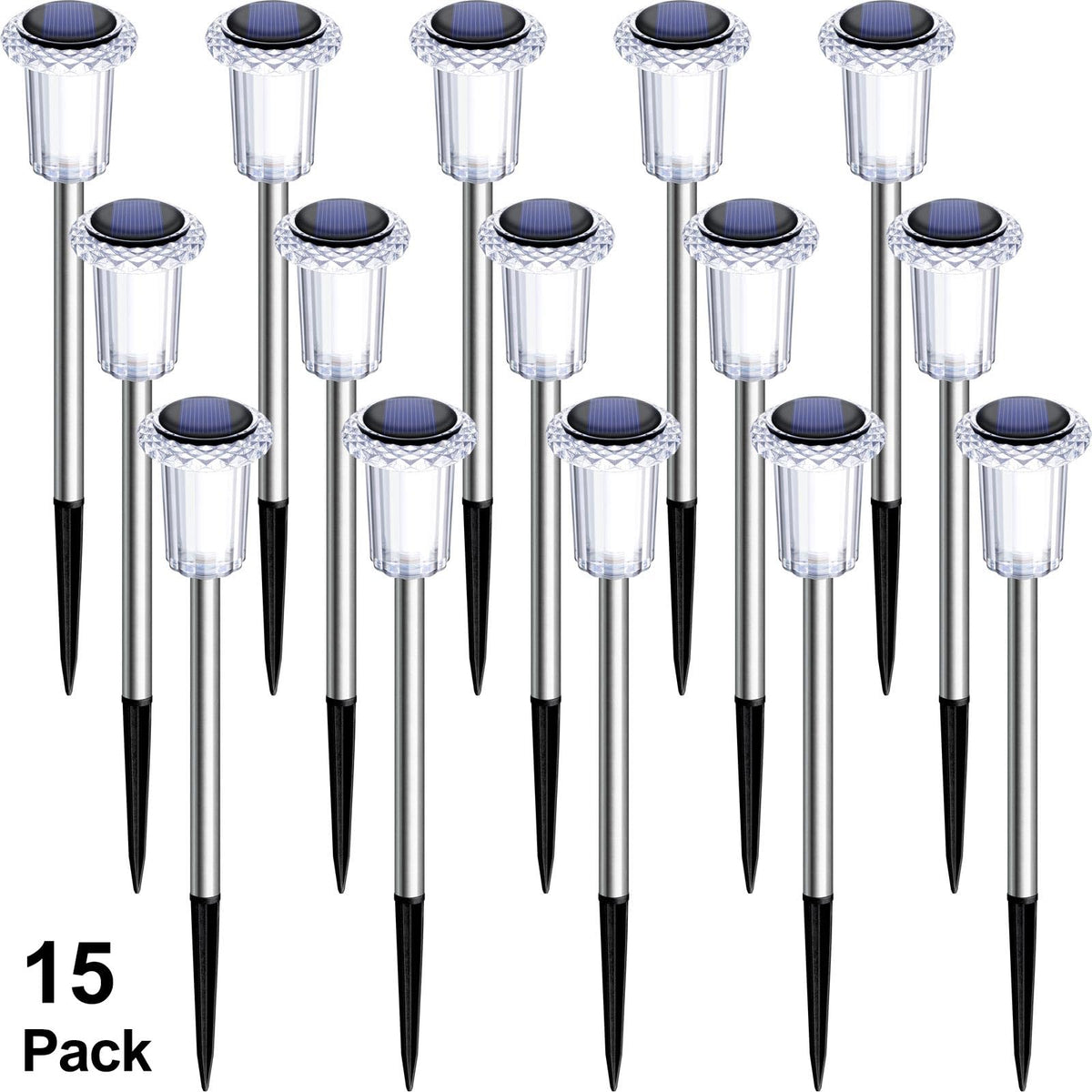 Solar Garden Lights Outdoor Waterproof Warm White LED 15 Pack (Warm White 15Pack)