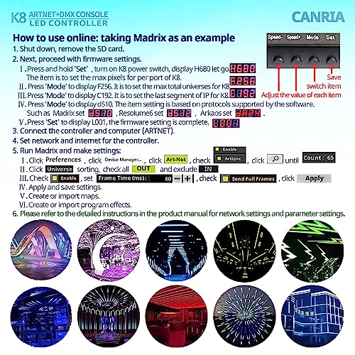 K8 ARTNET+DMX Console LED Controller (K8 ARTNET+DMX)