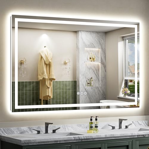 68x38 Inch LED Bathroom Mirror with Lights (Backlit+front Lit / 68"L x 38"W)