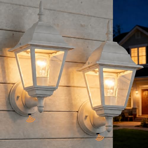 Dusk to Dawn Outdoor Porch Light Wall Mount (White / Dusk to Dawn Version)