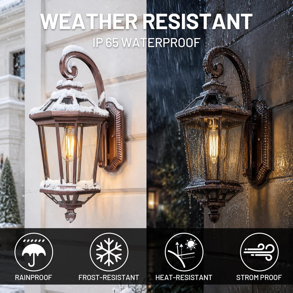 Large Outdoor Wall Lights Exterior Lighting Fixtures Porch Light (Oil-Rubbed Bronze / Large)