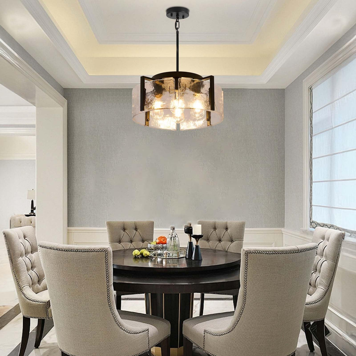 Black Chandelier for Dining Room Light Fixture (4 Light black)