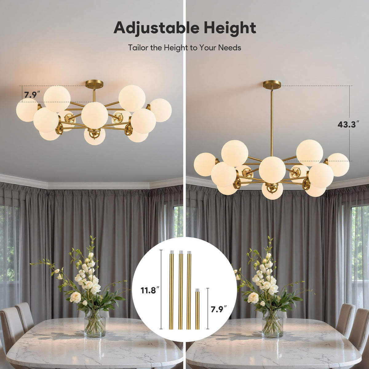 12 Light Sputnik Chandelier (Gold / 12-Light)
