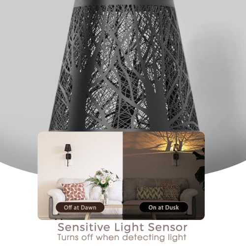 Plug in Night Light Dimmable Metal Crafted Night Light 3000K Warm (Matte Black / 2 Pack)