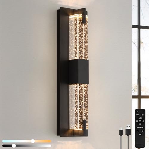 Battery Operated Crystal Wall Sconc (Black-1pack)