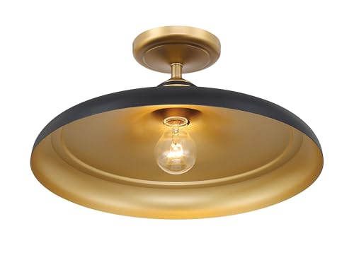 3936 876 Crowne 16" Wide Semi (Dark Matte Black/Legacy Brass)
