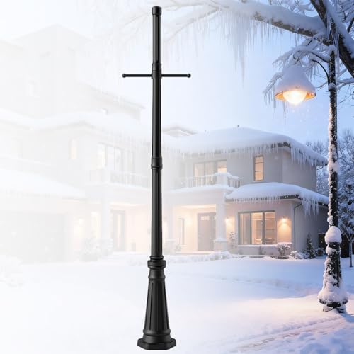 Universal Outdoor Post Light Pole with Hanging Arm (76in with arm rod)