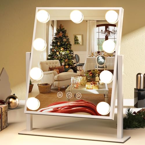 Vanity Mirror with Lights (White-9 Bulbs)