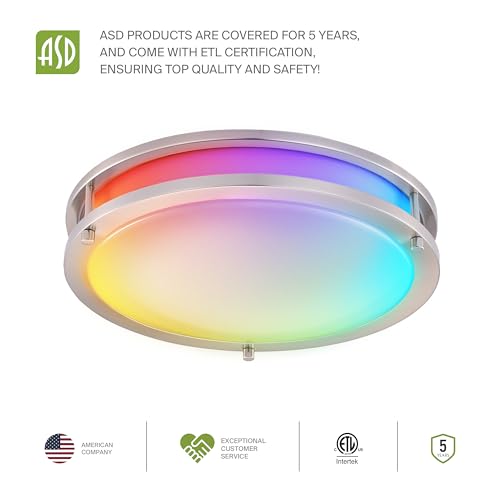 LED 14" Round Flush Mount Lighting (Brushed Nickel)