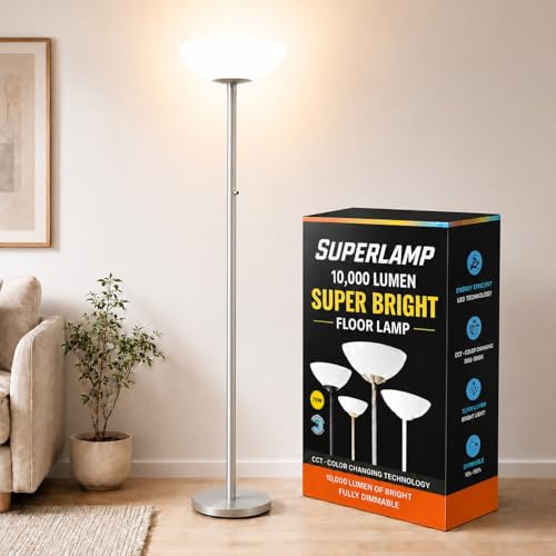 Modern Floor Superlamp 10000 Lumen (Silver)