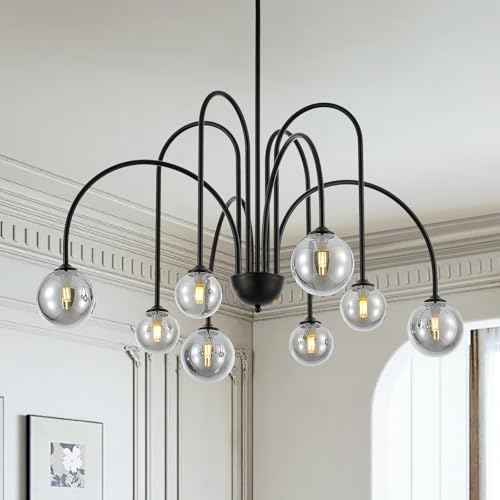 Modern Sputnik Chandelier 8 (Black Smoke Gray / 8-Light)