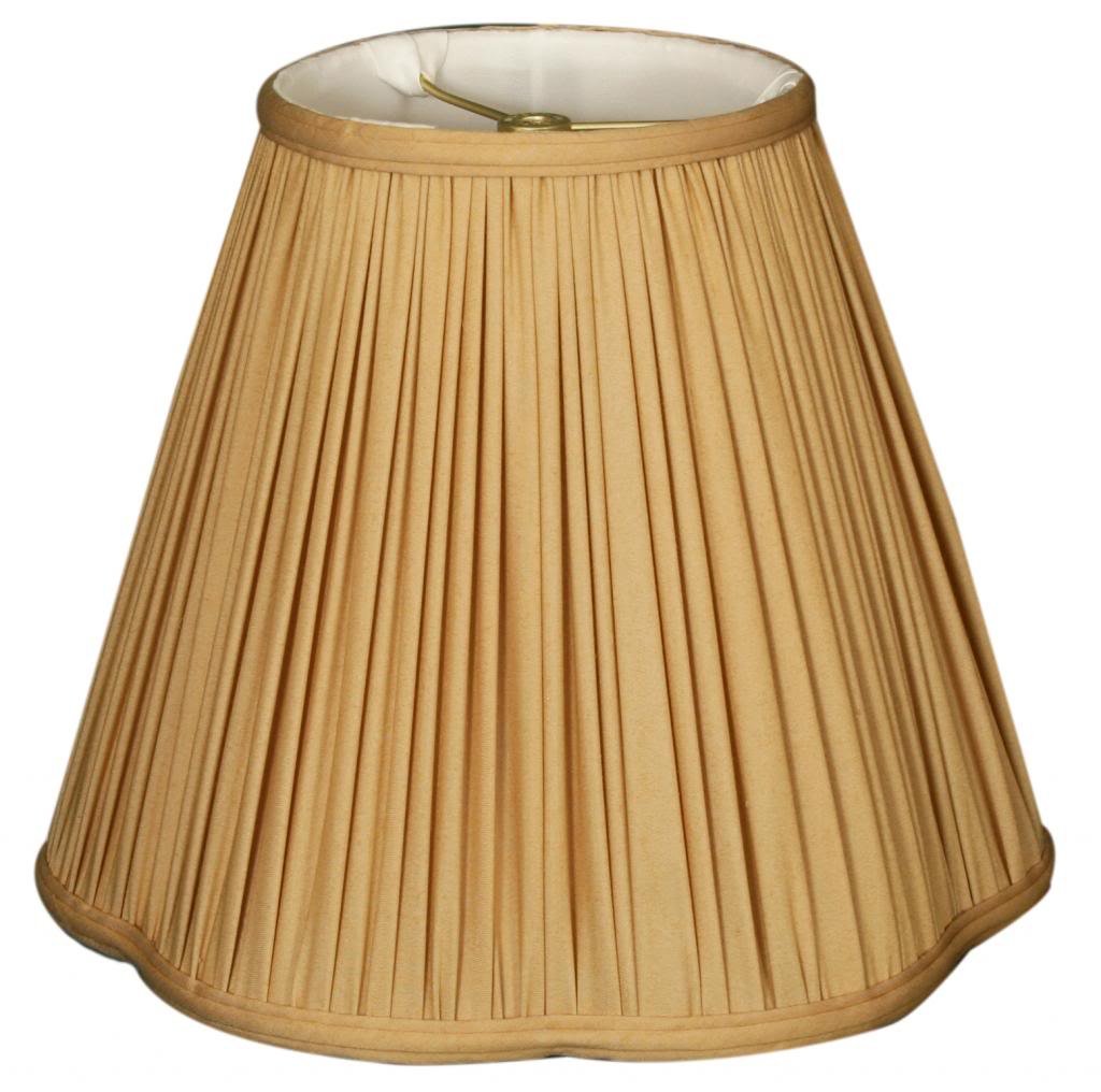 BS-754U-13EG Bottom Scallop Gather Pleat Basic Lamp Shade with UNO Threaded Fitter, 5 x 13 x 9.5, Eggshell (Eggshell / 5 x 13 x 9.5 (UNO))