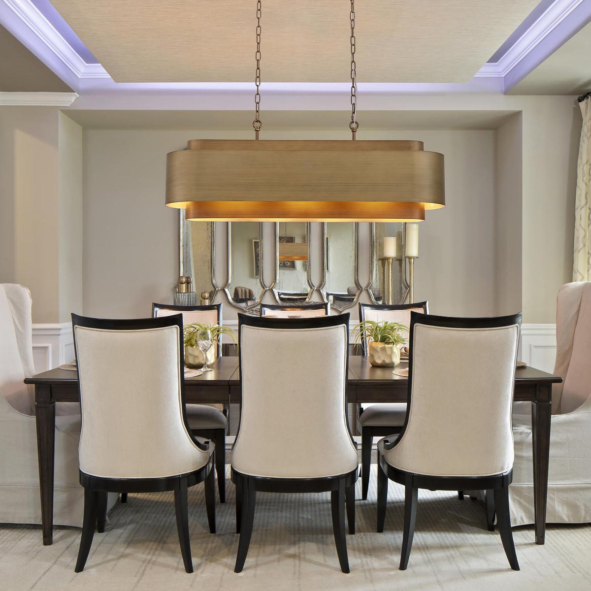 40" Modern Farmhouse Linear Chandelier (Brushed Brass/L40")