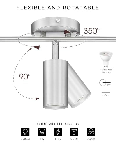 3000K LED Track Lighting (Kaleidoscope, Brushed Nickel / 53", 6-light)