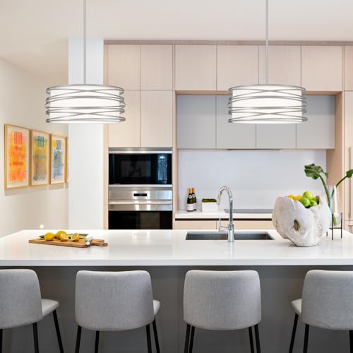 15.7'' Black Drum Chandelier for Dining Room Farmhouse Rustic Pendant Light 3