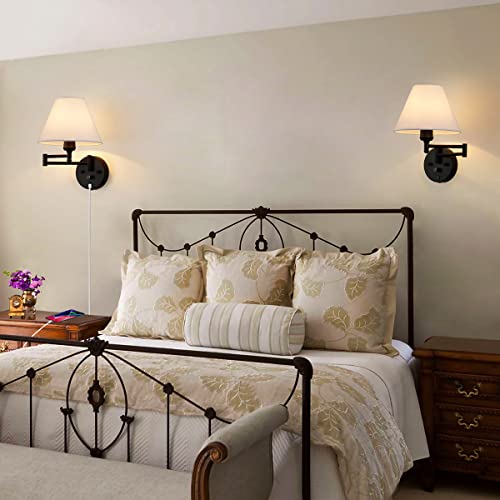Swing Arm Wall Sconces (Black)
