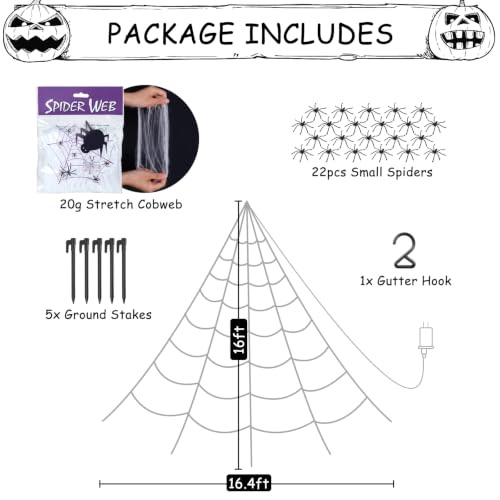 Halloween Spider Web Outdoor Decorations (Purple / without giant spider)