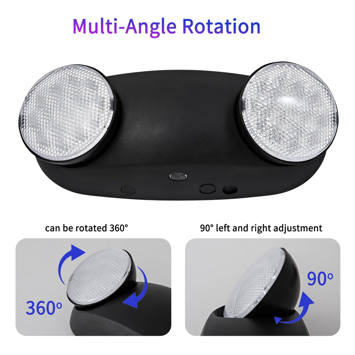 Emergency Lights with Battery Backup (1 Pack / Black)