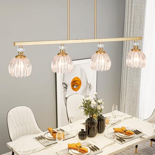 Gold Island Light for Kitchen (4-Light / Gold)