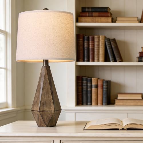 23.5'' Table Lamps Set of 2 for Bedroom (Medium - Wood Brown)