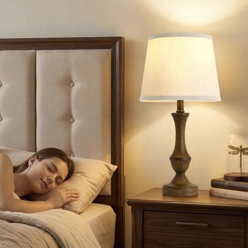 Table Lamp Set of 2 (Wood Grain / 19 in)