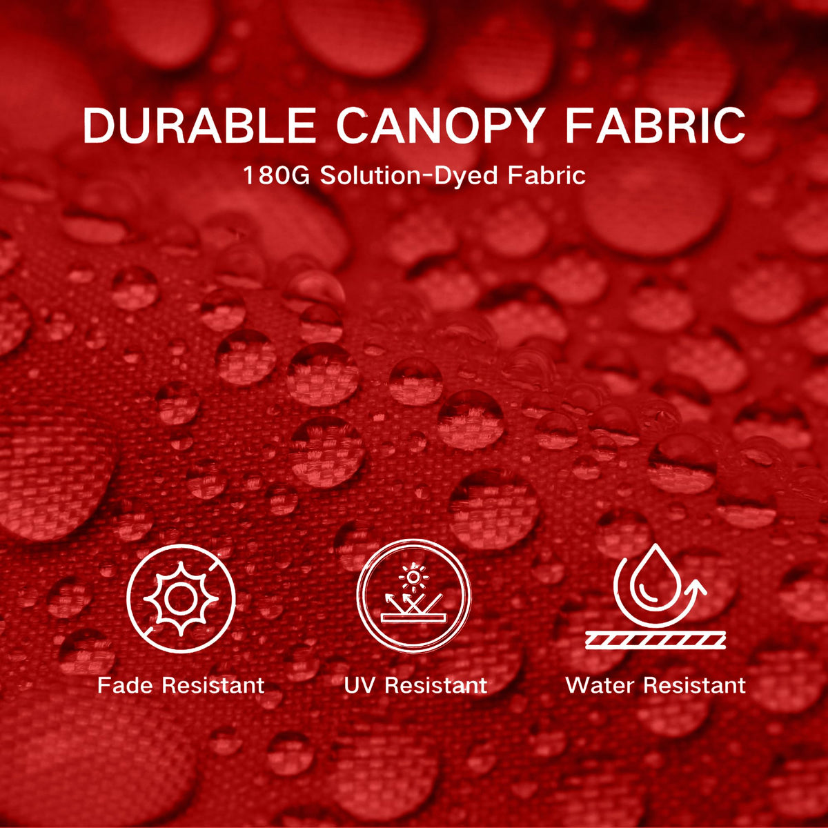 10ft 3 Tier Patio Umbrella with Solar Lights (Red-LED / 10 FT)