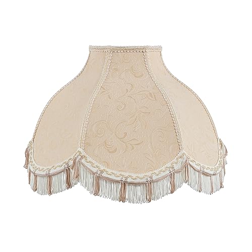30308 Transitional Scallop Bell Shape Spider Construction Lamp Shade in Wheat (Wheat & 17" Wide)