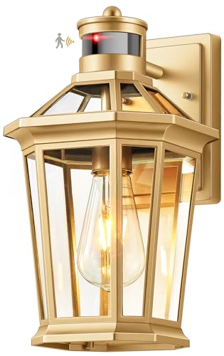 Gold Outdoor Wall Lights with Motion Sensor (Gold / Standard 1-Pack)