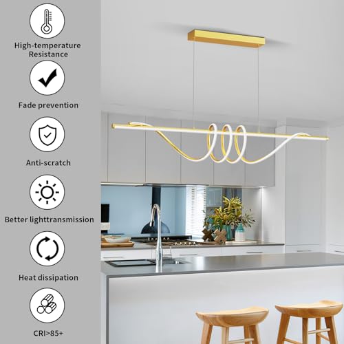 Modern LED Pendant Lights Kitchen Island (A-Gold / 57inch)