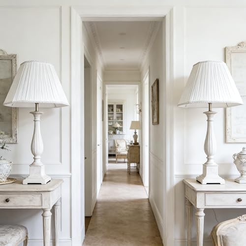 White Pleated Lamp Shades Bell Shade 1 Pc 6.5"×13"×10.5" (White-1 Pack / 6.5*13*10.5in)