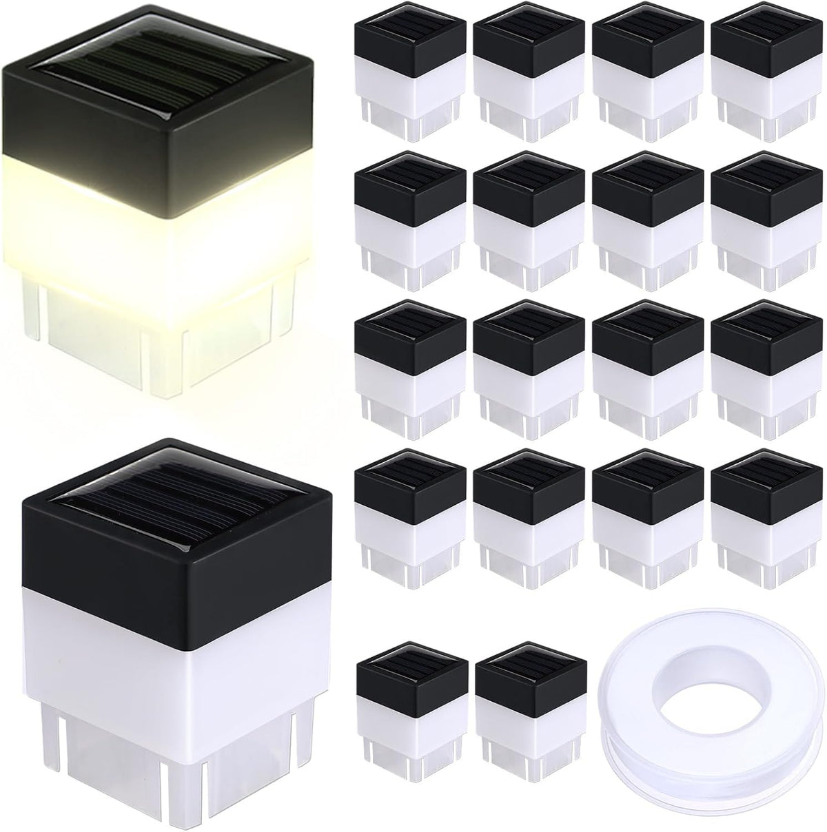 30 Pack Solar Post Cap Lights (Warm Yellow)