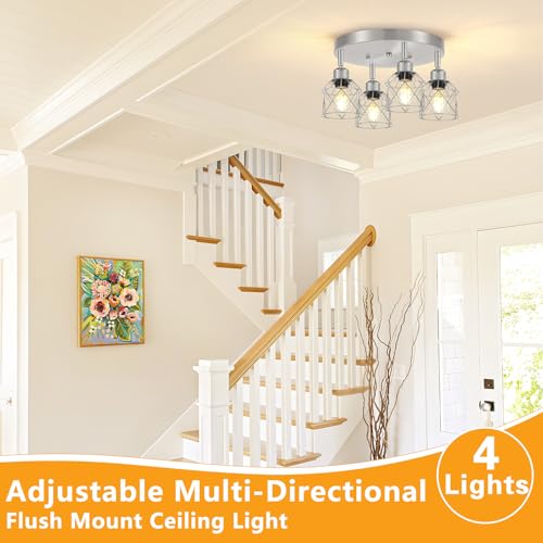 4 Light Brushed Nickel Kitchen Light Fixtures (Silver / 4-Light)
