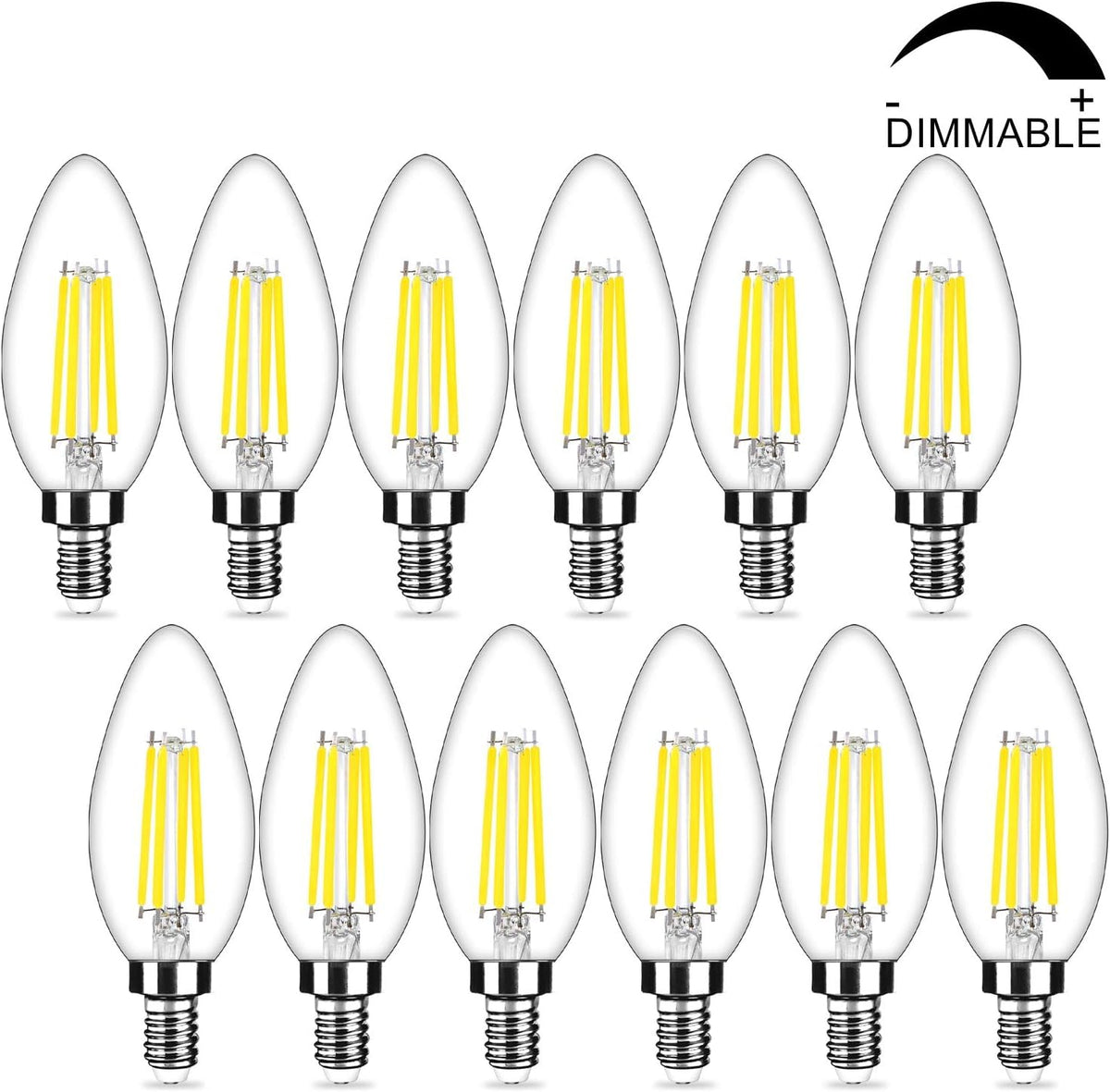 12 Pack Dimmable E12 LED Candelabra Bulbs 40Watt Equivalent (Daylight White / 12 Count (Pack of 1))