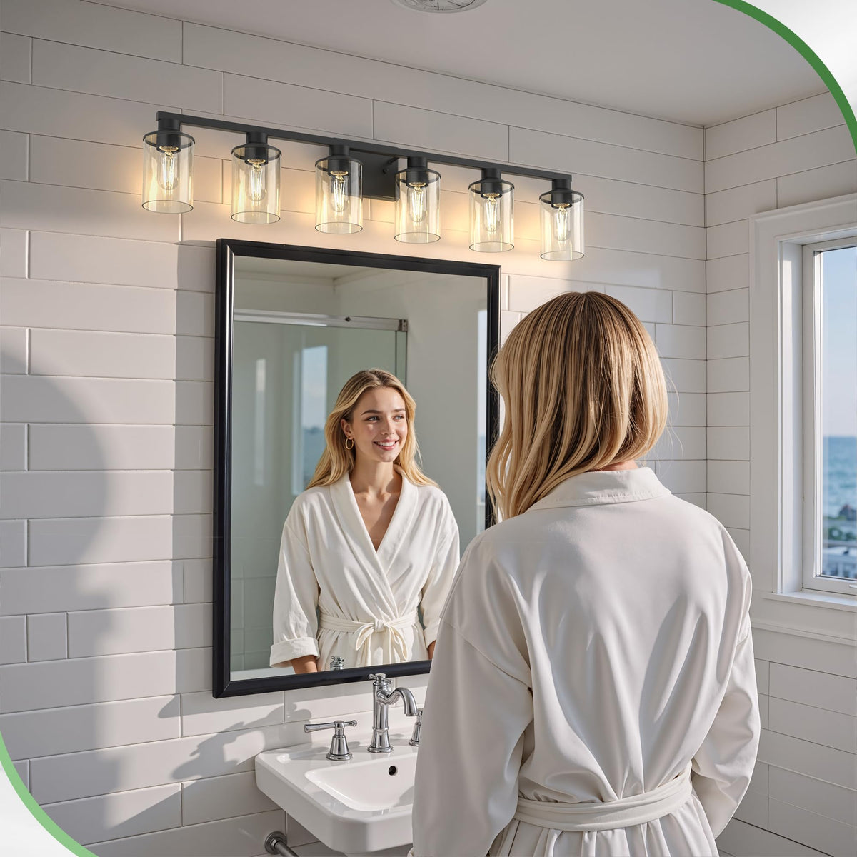 Bathroom Vanity Light Fixture Over Mirror 6 (Black / 6-Light)