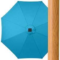 10ft Solar Polyester LED Lighted Patio Umbrella w